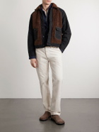 RRL - Fleece-Trimmed Cotton-Canvas Bomber Jacket - Brown