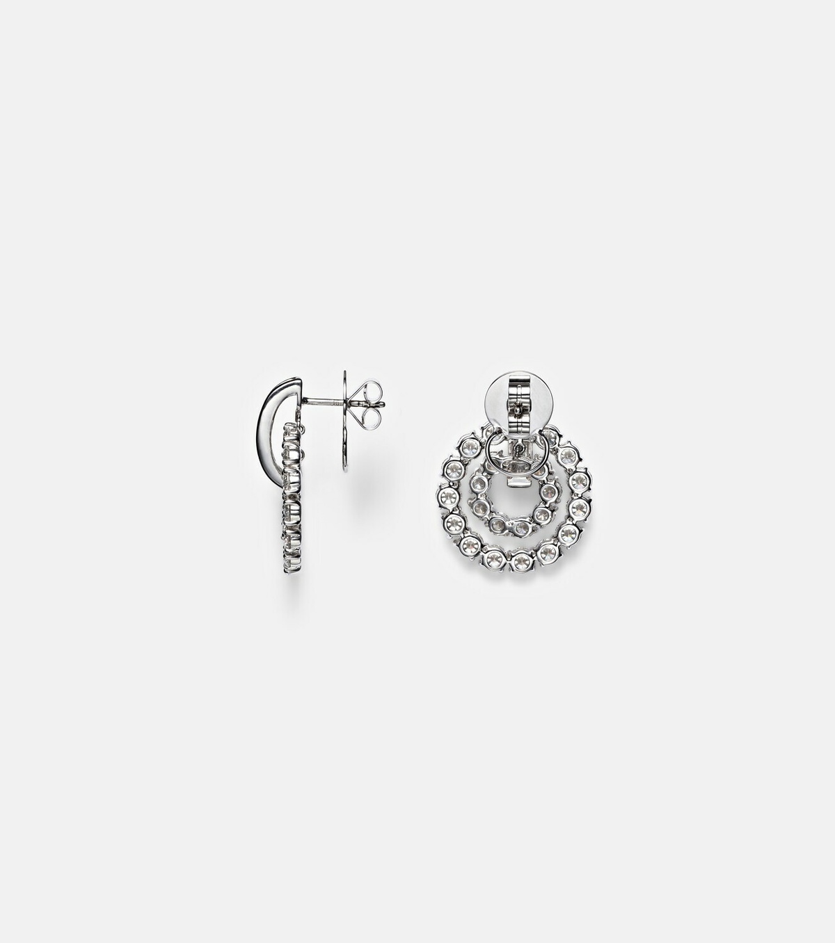 Kamyen Diana 18kt white gold and enamel earrings with diamonds