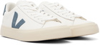VEJA White & Blue Campo Leather Sneakers