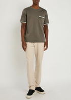 Herno Striped-trim Cotton T-shirt Taupe
