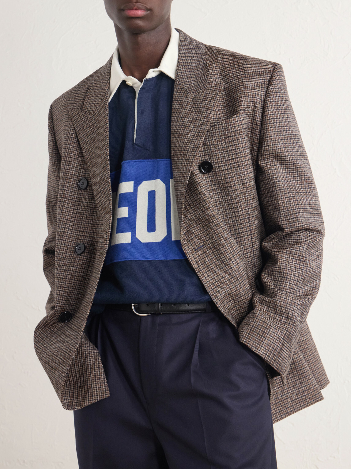 Aimé Leon Dore - Logo-Intarsia Striped Cotton Polo Shirt - Blue