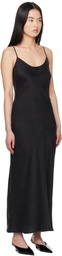 Silk Laundry Black 90s Slip Midi Dress