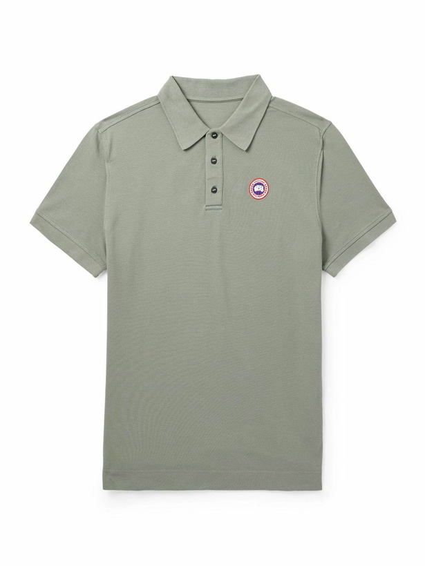Photo: Canada Goose - Beckley Logo-Appliquéd Cotton-Piqué Polo Shirt - Green