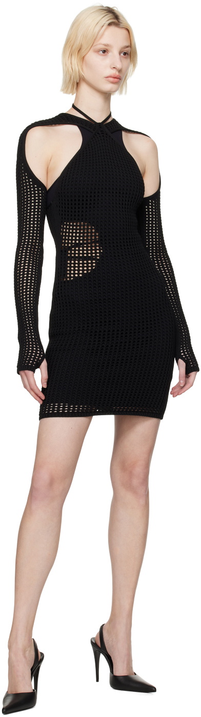 ANDREĀDAMO Black Halter Minidress