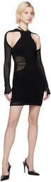 ANDREĀDAMO Black Halter Minidress