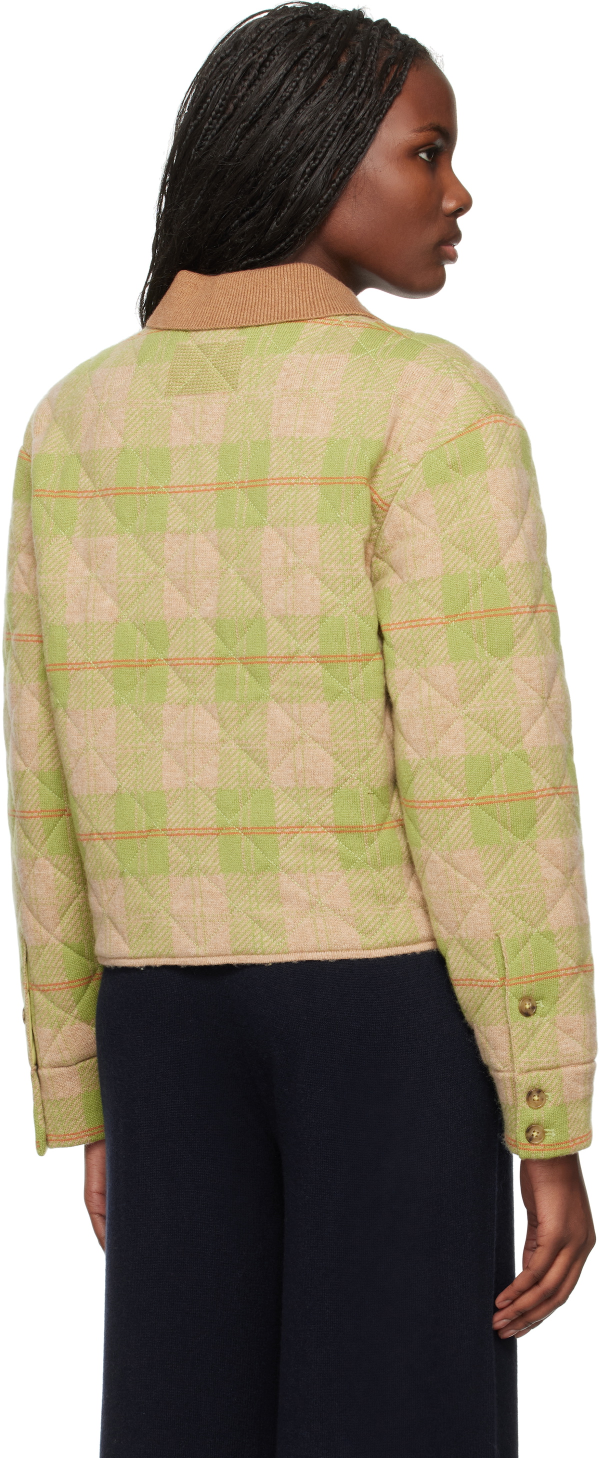 Guest in Residence Green Tartan Cropped Jacket