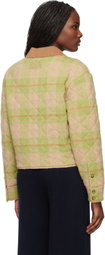 Guest in Residence Green Tartan Cropped Jacket