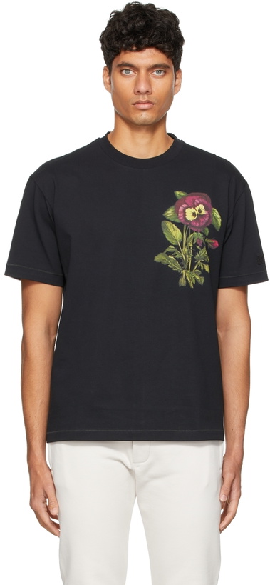 Photo: Kenzo Black Casual Pansy T-Shirt