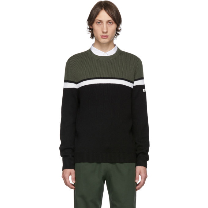 Photo: A.P.C. Green and Black Mick Crewneck Sweater