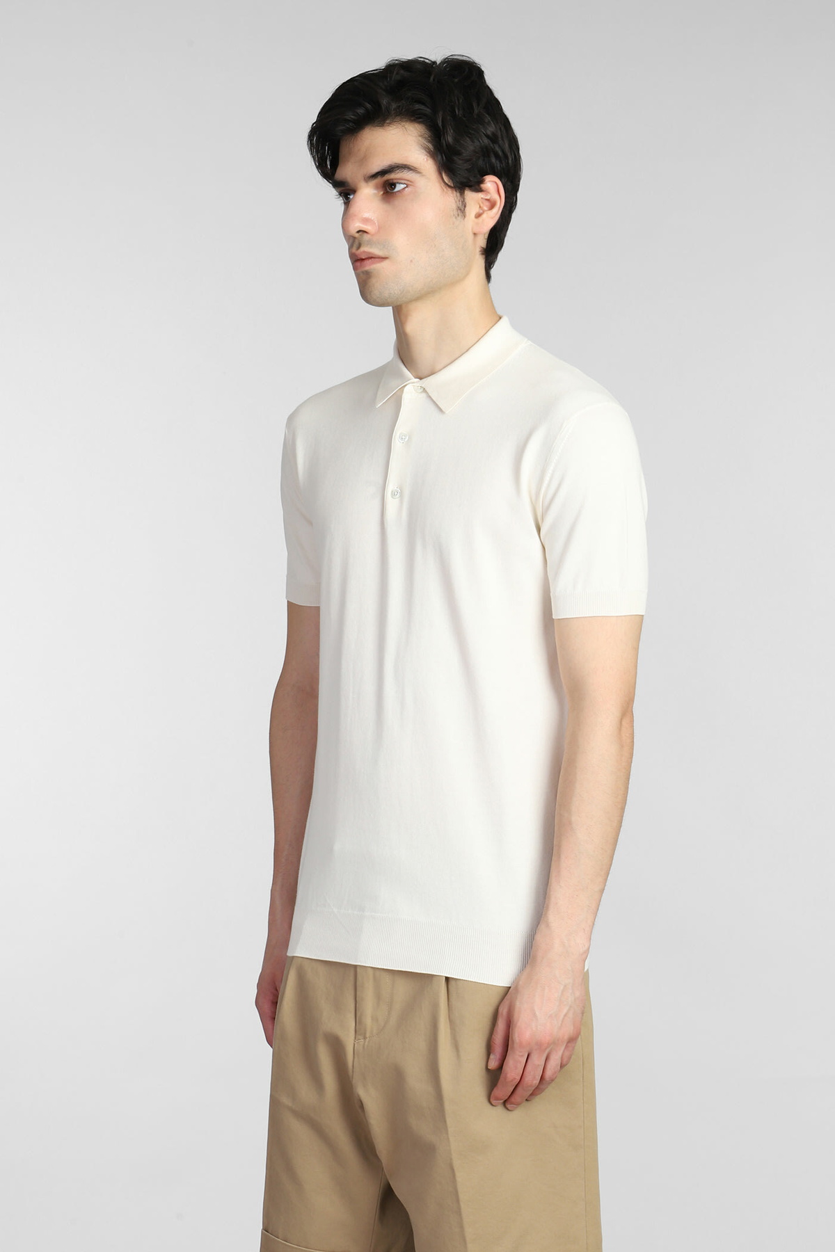 Polo In White Cotton Baracuta