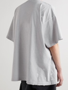 Balenciaga - Oversized Logo-Print Cotton-Jersey T-Shirt - Gray