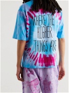CAMP HIGH - Where The Higher Things Are Printed Tie-Dyed Cotton-Jersey T-Shirt - Blue