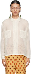 Bode Off-White Cotton Net Shirt