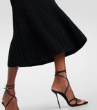 Alessandra Rich Cable-knit wool midi skirt