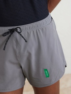 DISTRICT VISION - Straight-Leg Logo-Print 5" Stretch-Jersey Running Shorts - Gray