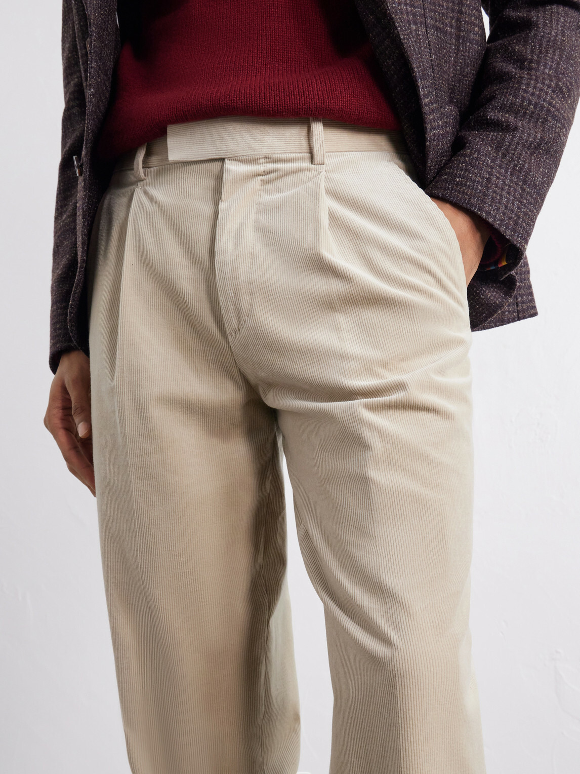 Zegna - Pleated Straight-Leg Cotton-Corduroy Trousers - Brown