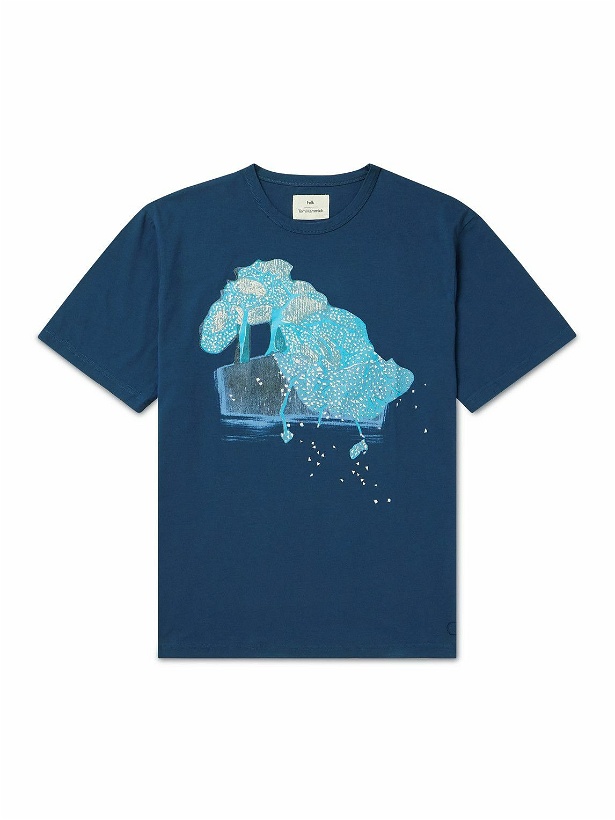Photo: Folk - Tom Hammick Logo-Print Organic Cotton-Jersey T-Shirt - Blue