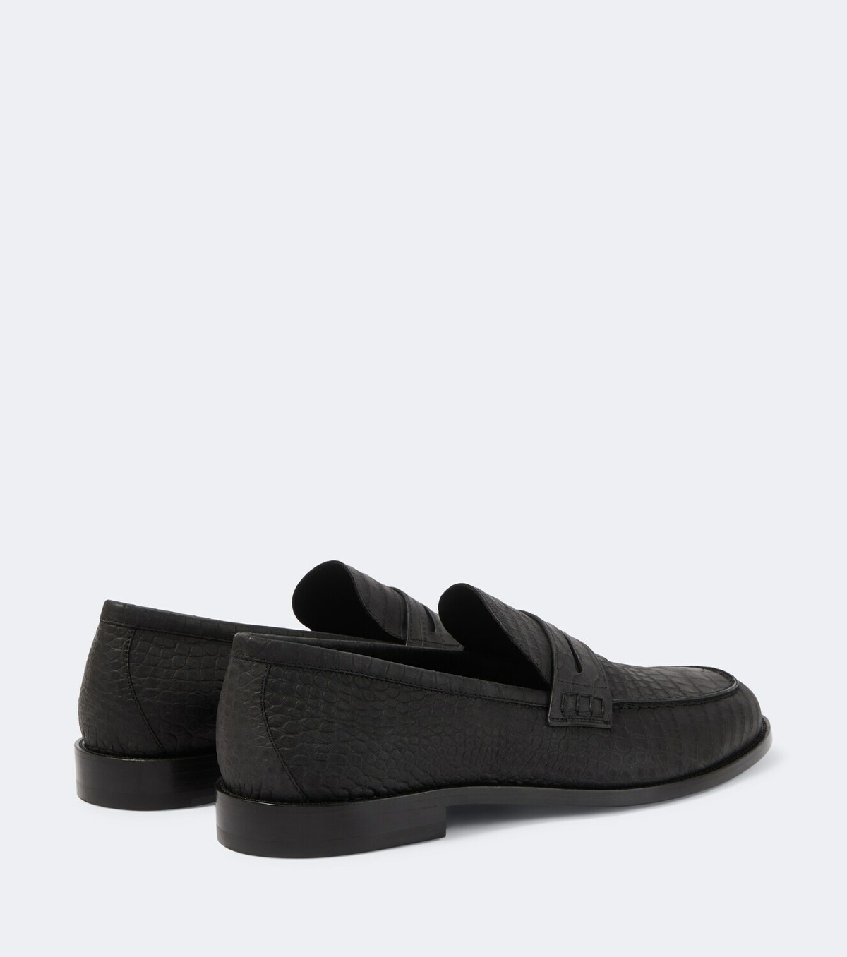 Manolo Blahnik Croc-effect leather penny loafers