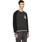 Dolce and Gabbana Black and White Striped The King Sweater