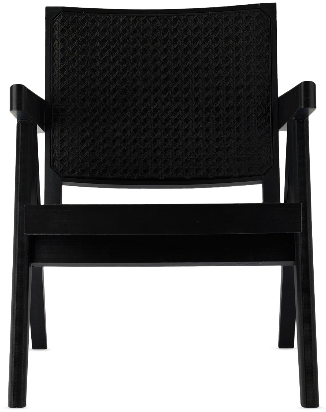 Photo: temporary.company SSENSE Exclusive Black ‘The Flatpack Jeanneret’ Chair