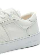 Jude Llow Pierre Panelled Grained Leather Sneakers White