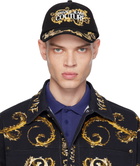 Versace Jeans Couture Black Placed Print Baseball Cap