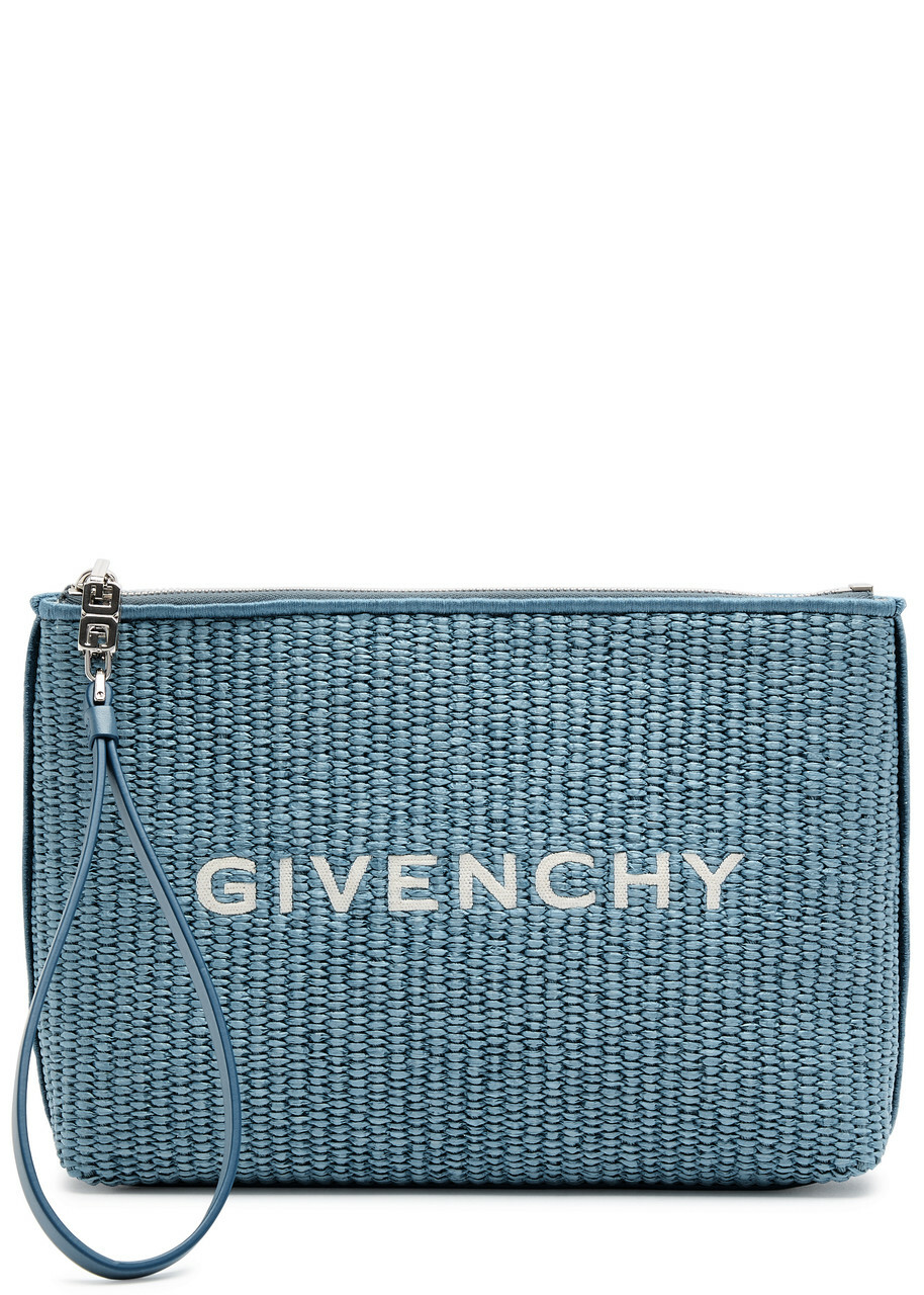 Givenchy Travel Woven Raffia Pouch - Blue - One Size Givenchy