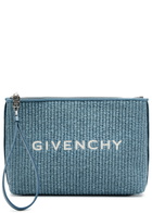 Givenchy Travel Woven Raffia Pouch - Blue - One Size