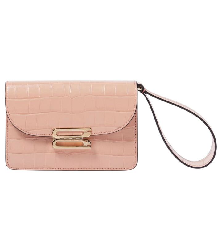 Photo: Victoria Beckham Dorian Nano croc-effect leather pouch with strap