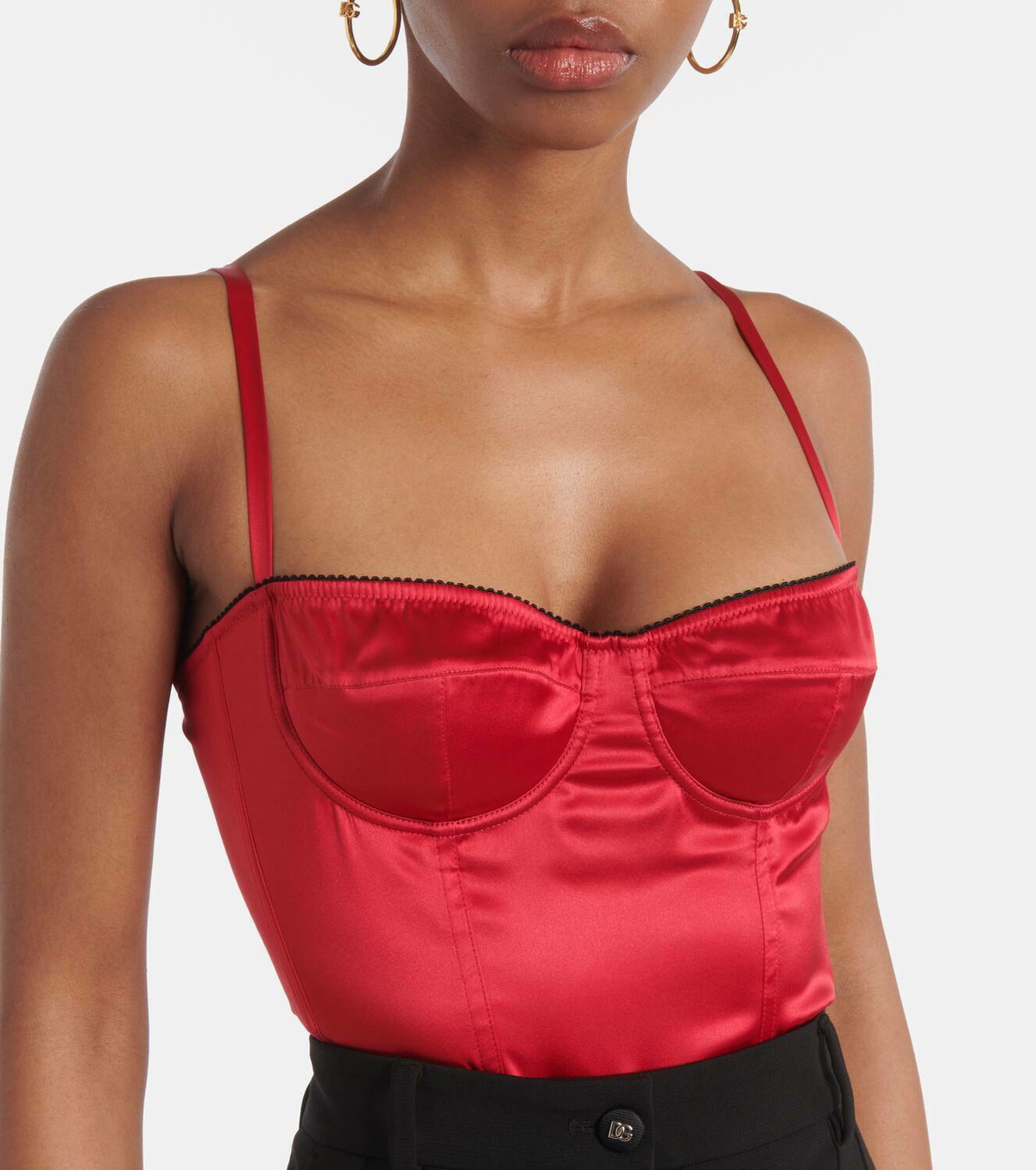 Dolce&Gabbana Silk-blend satin bodysuit