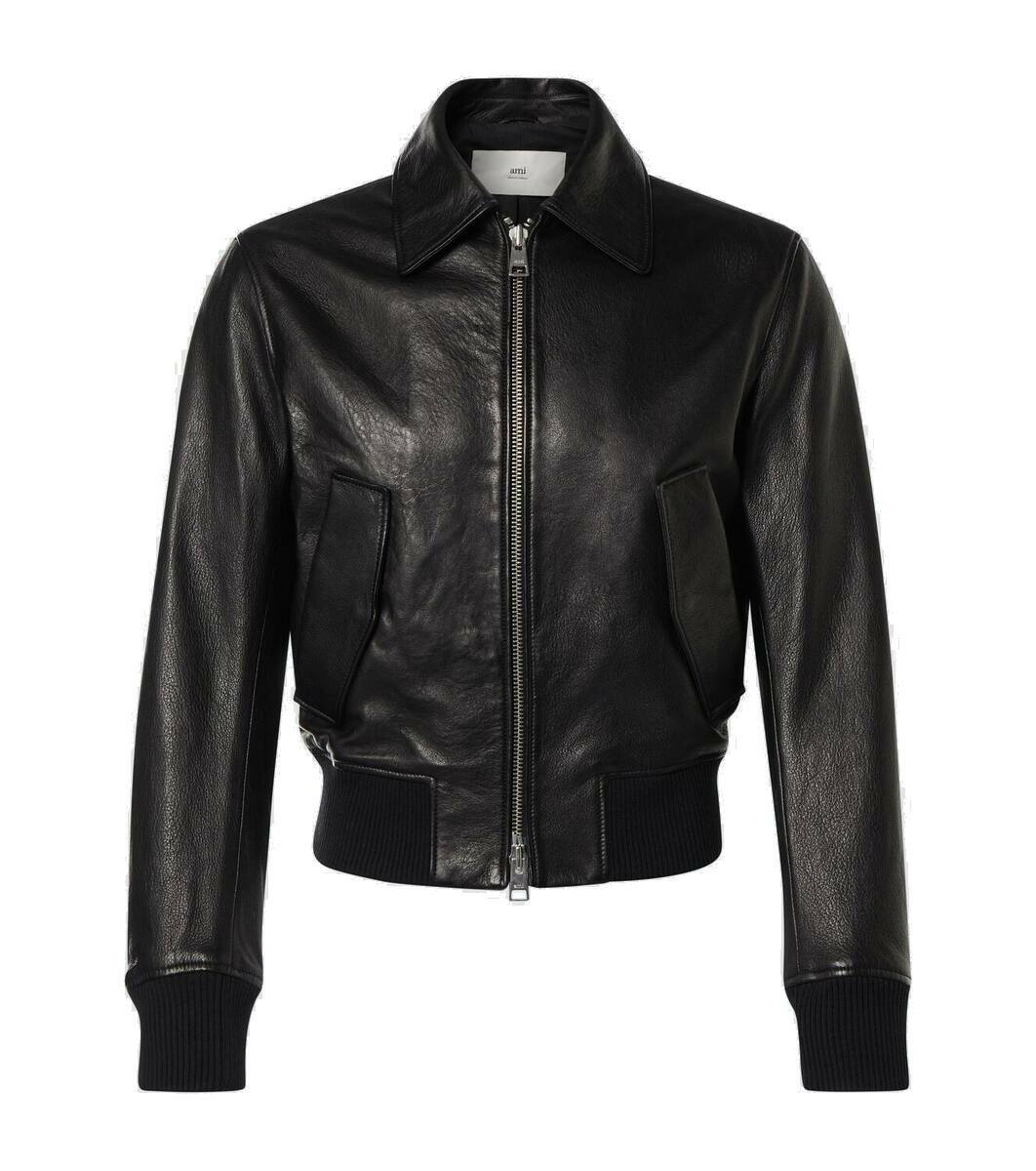 Ami Paris Leather bomber jacket AMI