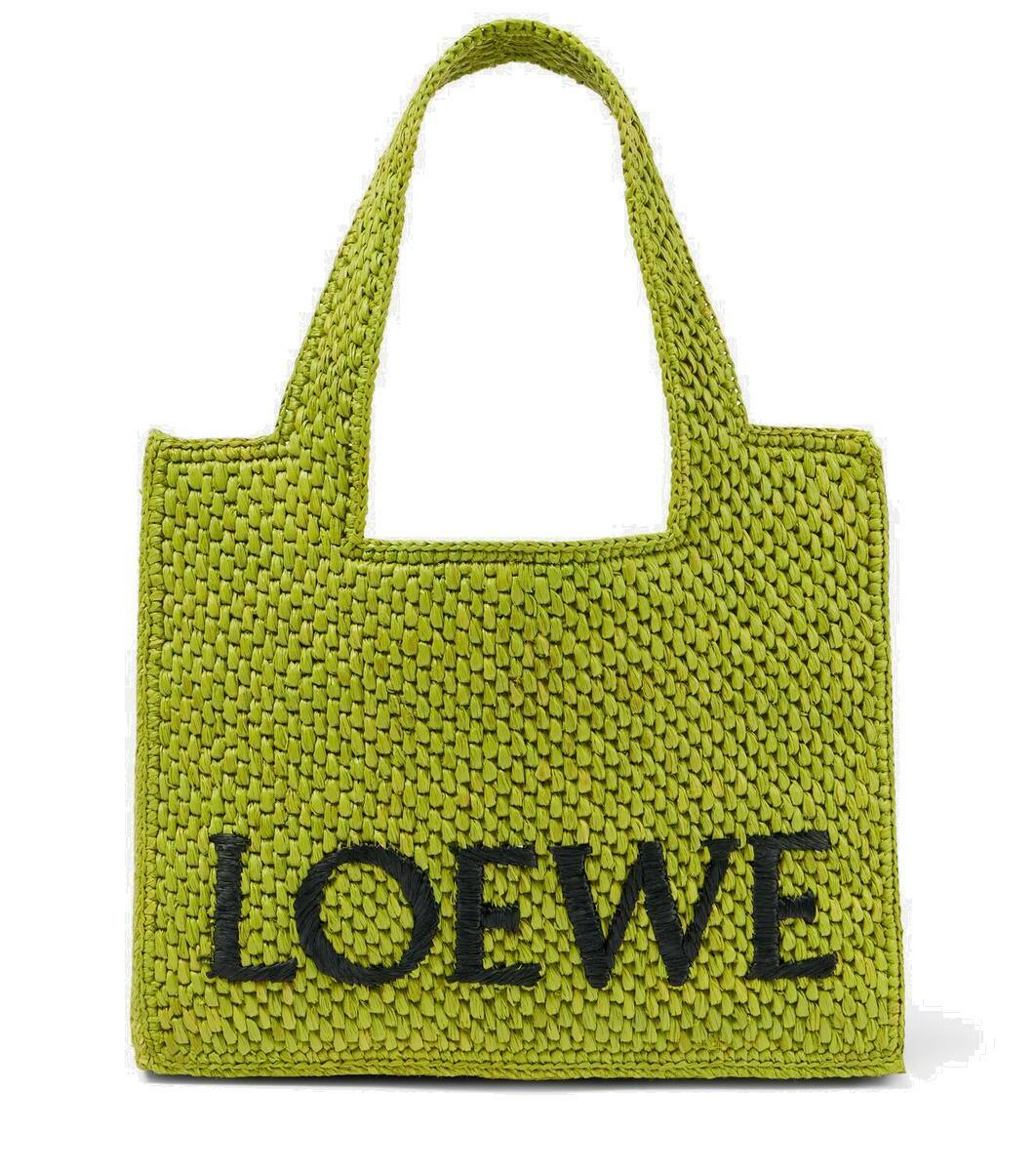 Loewe Paula's Ibiza Font Small raffia tote bag Loewe