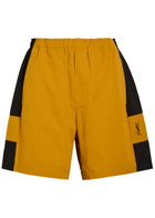 Saint Laurent Logo Panelled Cotton Shorts Brown