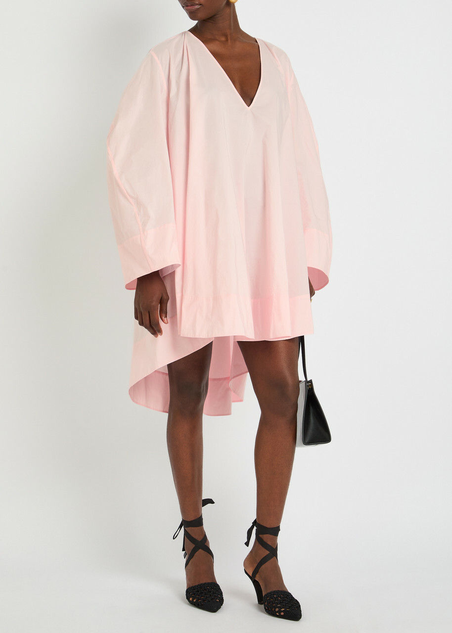 Jacquemus La Robe Paysan V-neck Poplin Mini Dress Light Pink
