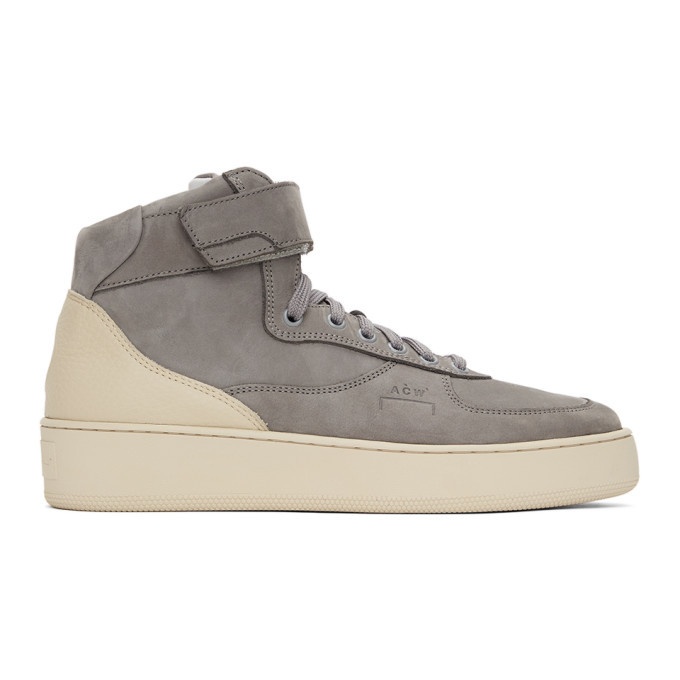 Photo: A-COLD-WALL* Grey Suede Rhombus Hi-Top Sneakers