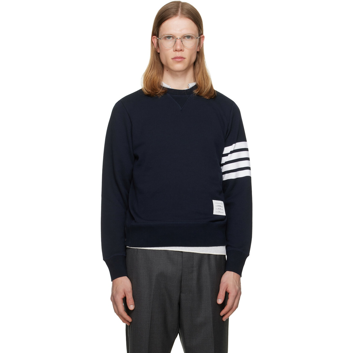 Thom Browne Navy Classic Loopback 4-Bar Sweatshirt
