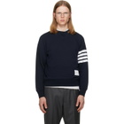 Thom Browne Navy Classic Loopback 4-Bar Sweatshirt