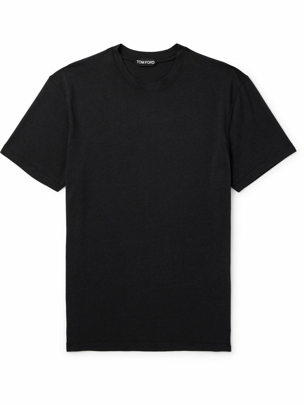 Photo: TOM FORD - Slim-Fit Lyocell and Cotton-Blend T-Shirt - Black