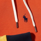 Polo Ralph Lauren Men's Funmix Panel Centre Logo Popover Hoody in College Orange Multi