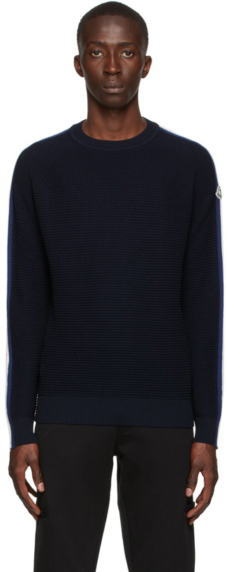 Photo: Moncler Navy Tricolor Sweater