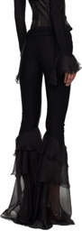 Blumarine Black Ruffle Trousers