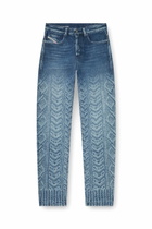 Diesel Regular Jeans Regular Waist 2024 D-Macs, Dark blue, Button fly
