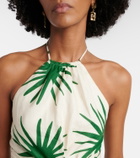 Cala de la Cruz Lodi printed halterneck linen crop top