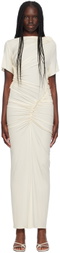Atlein Off-White Asymmetric Maxi Dress