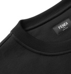 Fendi - Logo-Embellished Fleece-Back Cotton-Jersey Sweatshirt - Men - Black
