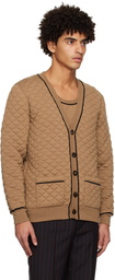 Ernest W. Baker Tan Quilted Cardigan