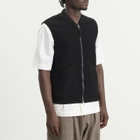 Universal Works Men's Wool Fleece Zip Waistcoat in Black