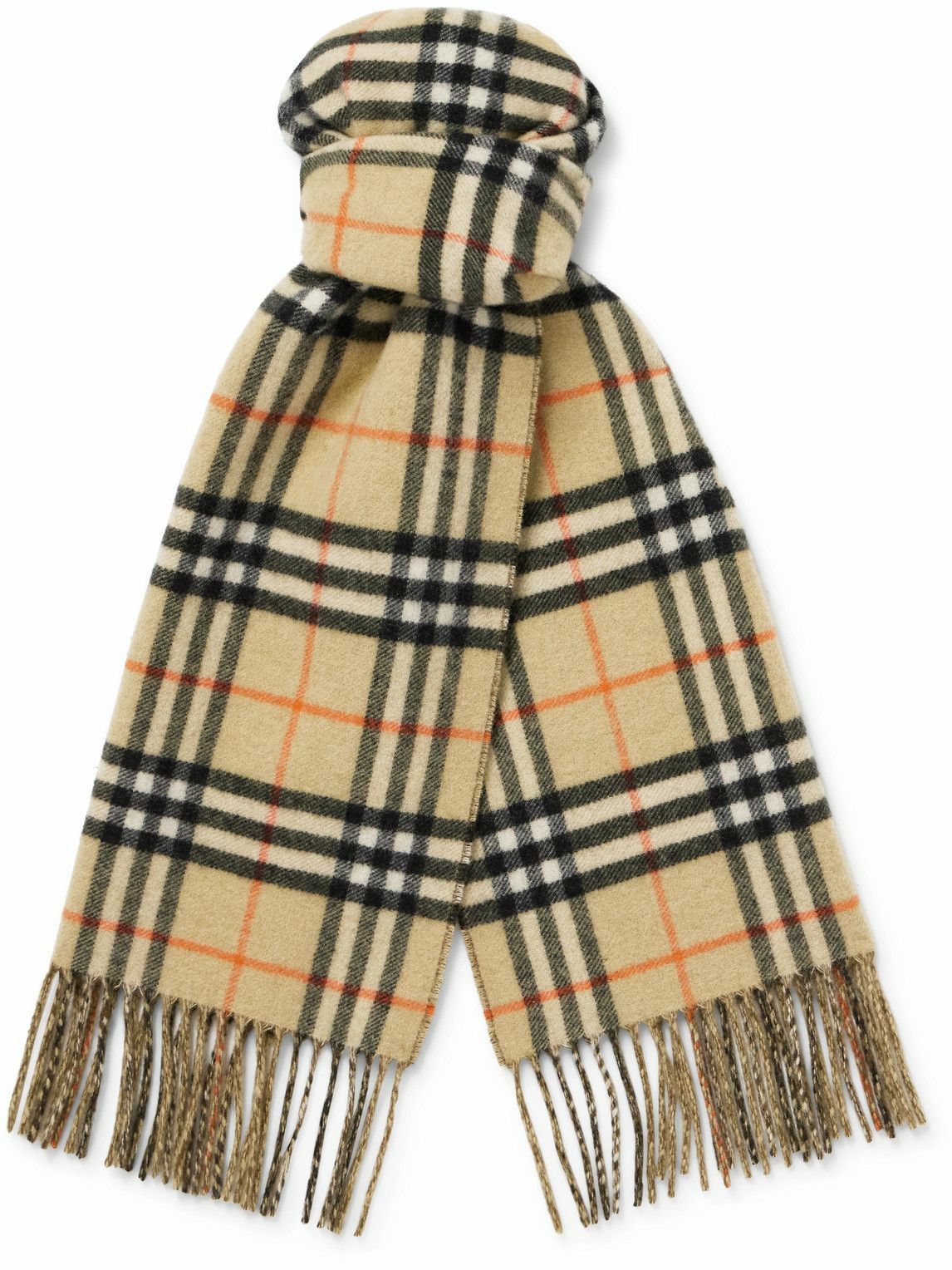 Burberry - Reversible Fringed Checked Cashmere Scarf Burberry