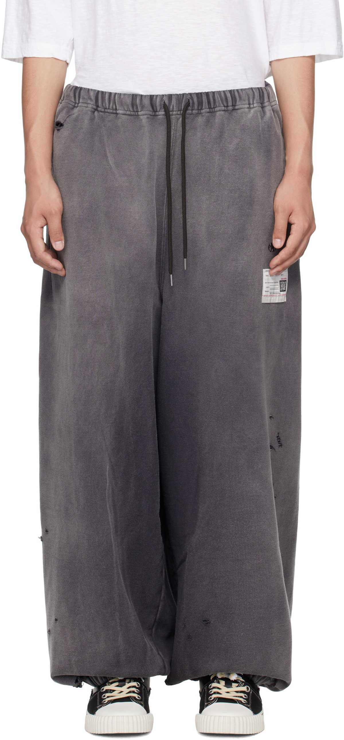 Maison MIHARA YASUHIRO Black Sun Faded Sweatpants