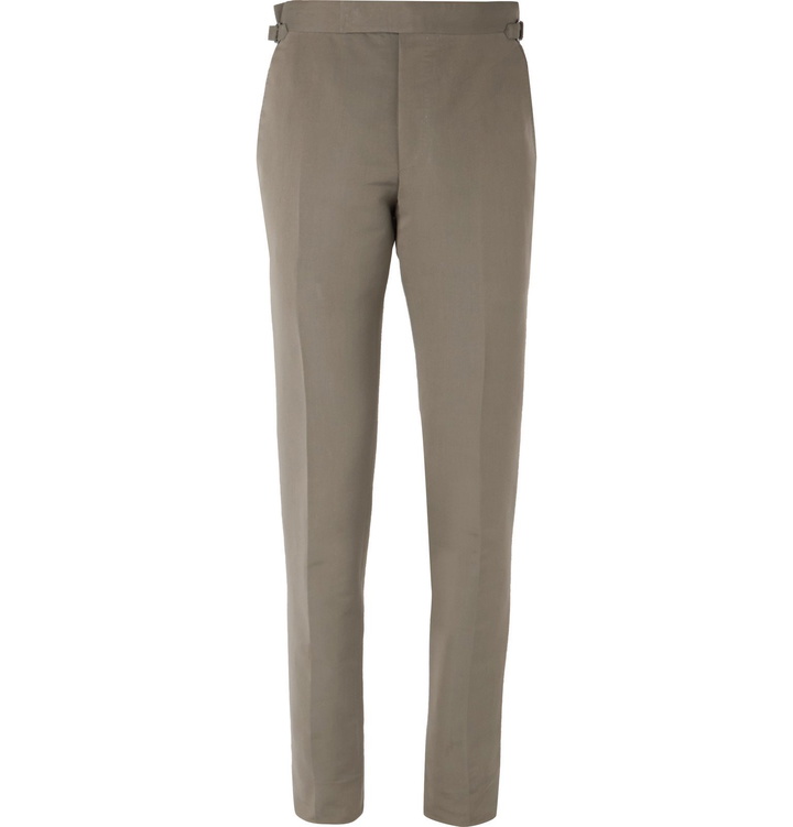 Photo: TOM FORD - Army-Green O'Connor Cotton and Silk-Blend Suit Trousers - Green